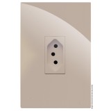 Conjunto Tomada 10a Vertical 4x2 - RECTA Areia Gloss